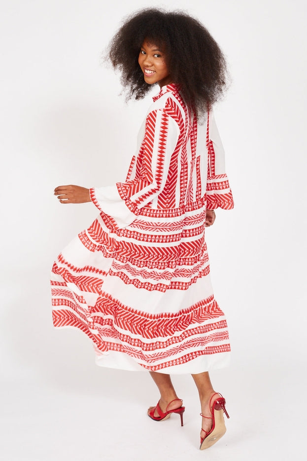 Women Printed Maxi dress  3/4 Sleeves By Silk & Salt