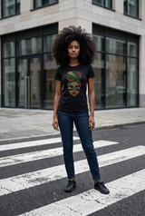 Women Short Sleeve Afro T shirt - Cotton/Spandex
