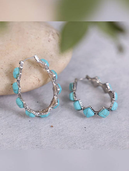 Women Silver & turquoise Earrings