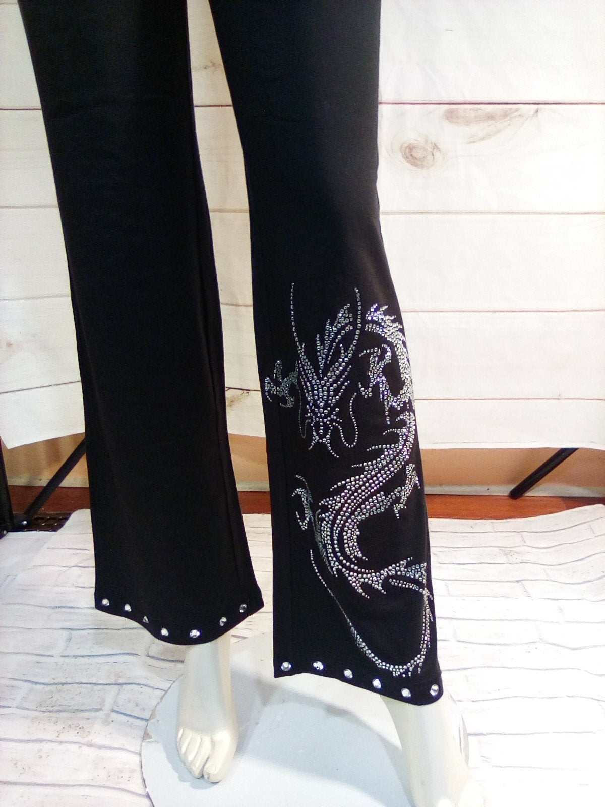 Women Pant Rhinestone Dragon Pant By Bling Bling U Sparkle Girl