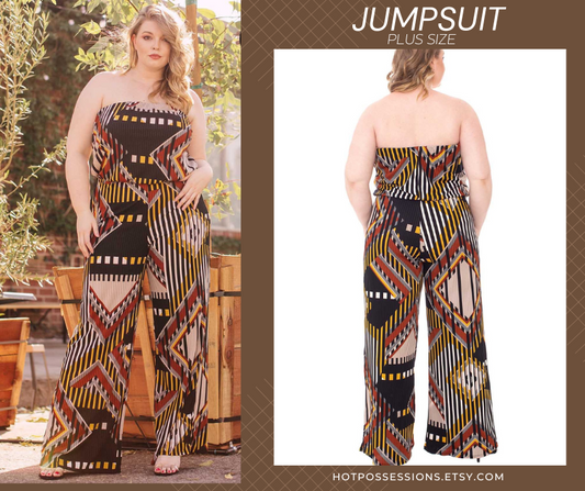 Womens Jumpsuit Abstract Design