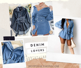 Women denim Shirt Tunic Dress By A Fuly Cat