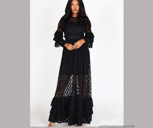 Women Sheer Maxi Dress By Namatt Design