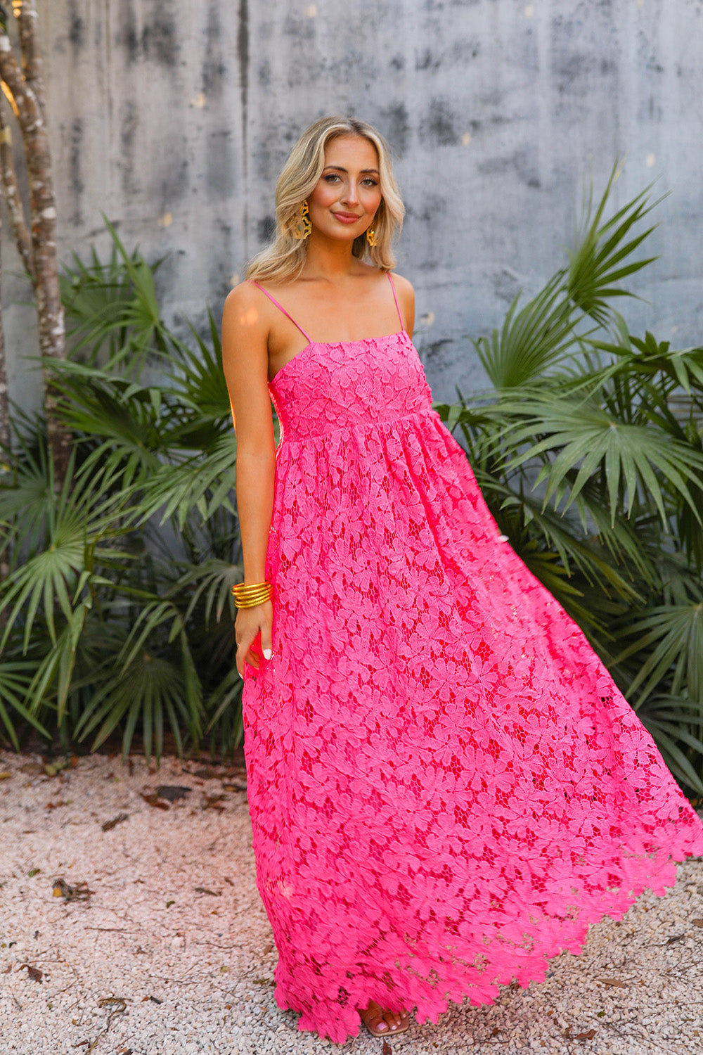 Women Maxi Dress Tiana Sleeveless Hot Pink