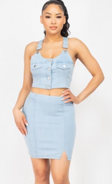 Junior Denim Skirt Set
