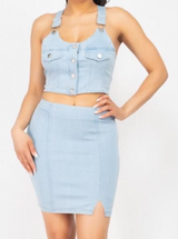 Junior Denim Skirt Set