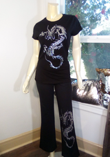 Women Pant Rhinestone Dragon Pant By Bling Bling U Sparkle Girl