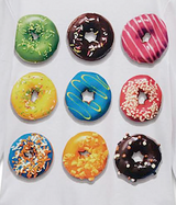 Junior and Girls Long Sleeve Top - Donut Colorful Graphic