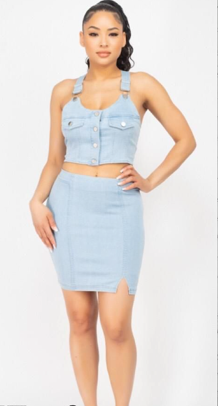 Junior Denim Skirt Set