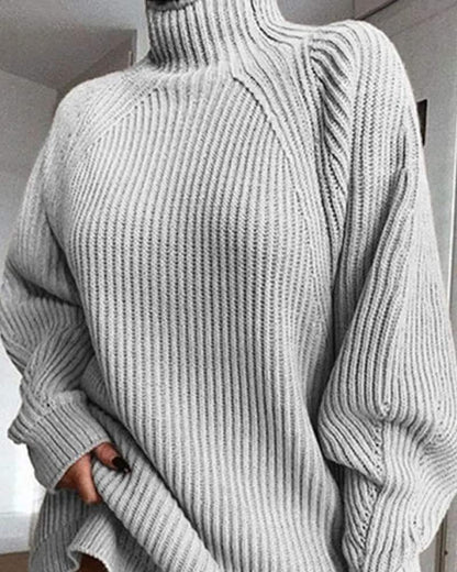 Women High Neck Chunky Knit Sweater