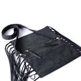 Women Lita Convertible Leather Clutch Cross Body with Fringe Tote