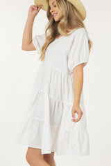 Women Knit Tiered Casual Dress