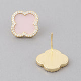 Women Clover Earrings Gold and pearl Clover Earrings By Bling Bling U Sparkle Girl