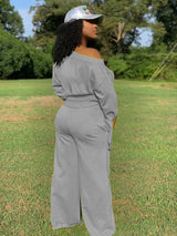 Women Solid Color Long Sleeve Fleece 2 piece Set