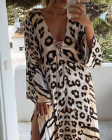 Women Tie dye print lace up high slit Maxi dress: WHITE