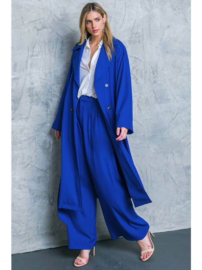 Women Wide Leg Pant Solid Woven