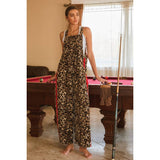 Women Leopard Overall with red Stripe