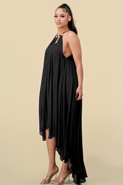 Women Maxi Dress Cutout with Gold Rings By The Sang