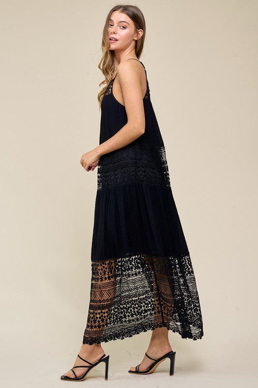 Women Lace Maxi Dress with slip underneath By Doe and Rae