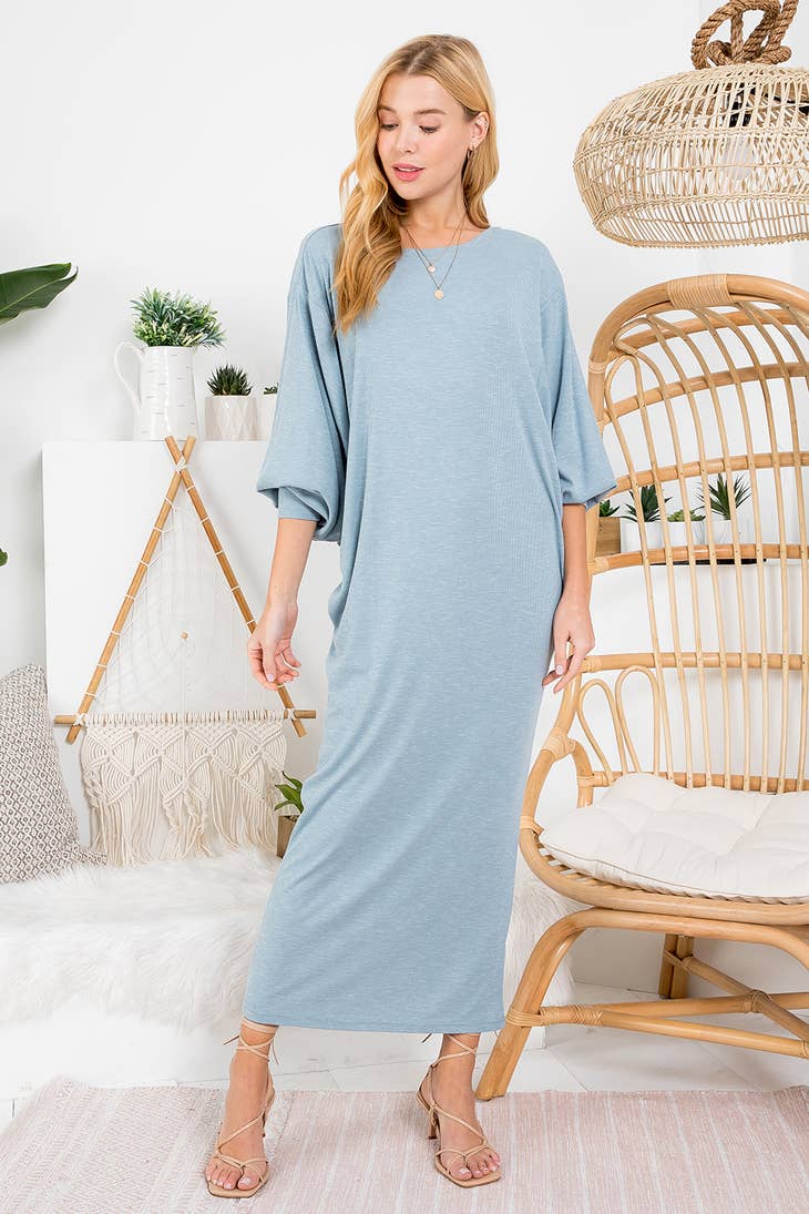 Women Dolman Sleeve Maxi Dress