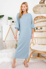 Women Dolman Sleeve Maxi Dress