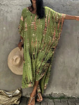 Resort Bohemian Tye Dye Kaftan Maxi Dress