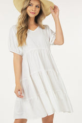 Women Knit Tiered Casual Dress