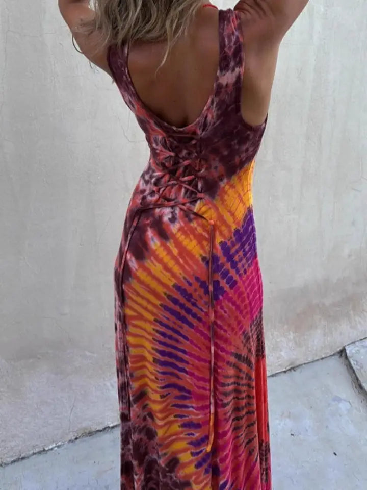 Women Tie Dye Maxi Dress