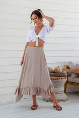 Women Ruffle Midi skirt By Sanctum The Label