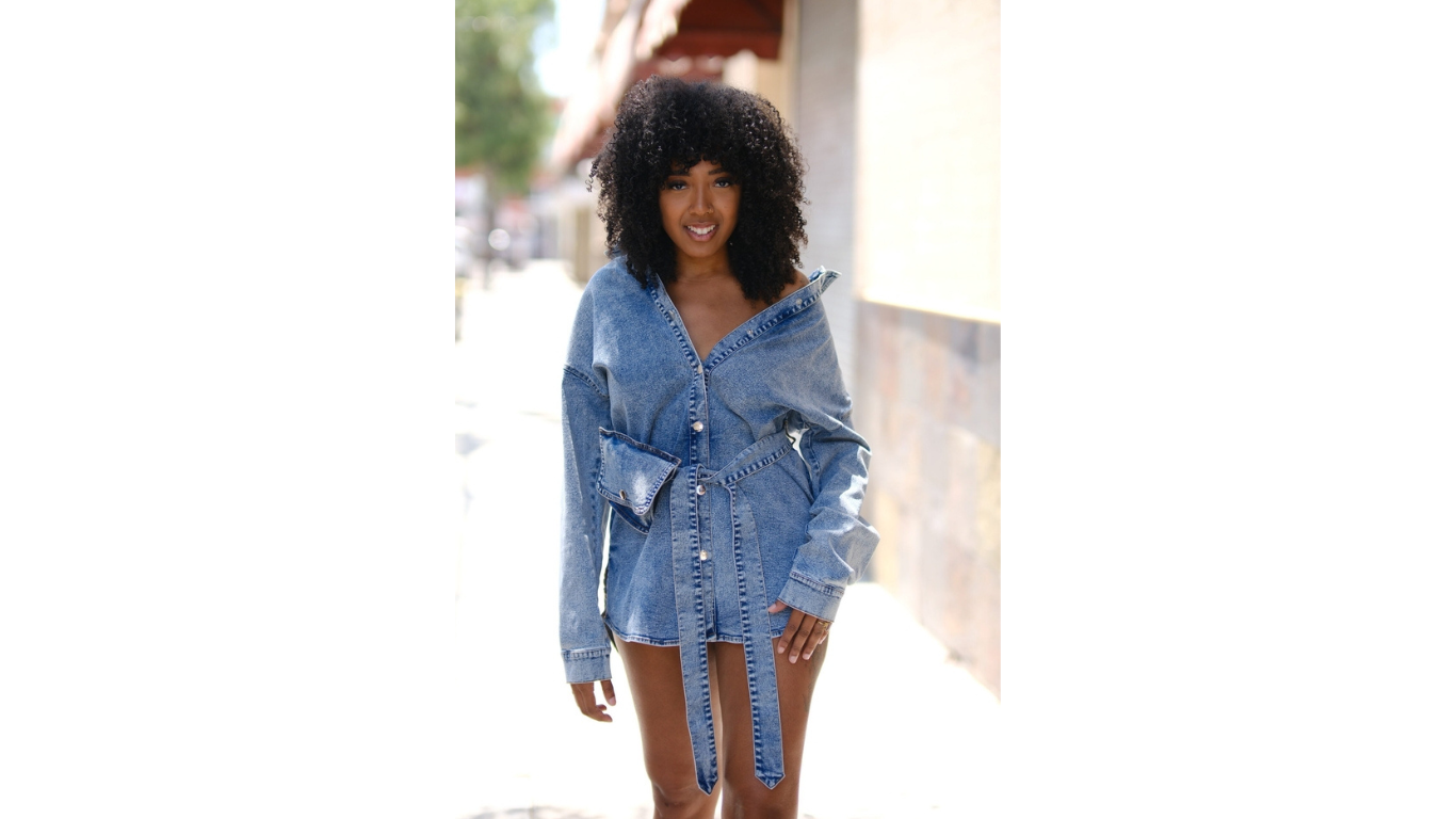 Women denim Shirt Tunic Dress By A Fuly Cat