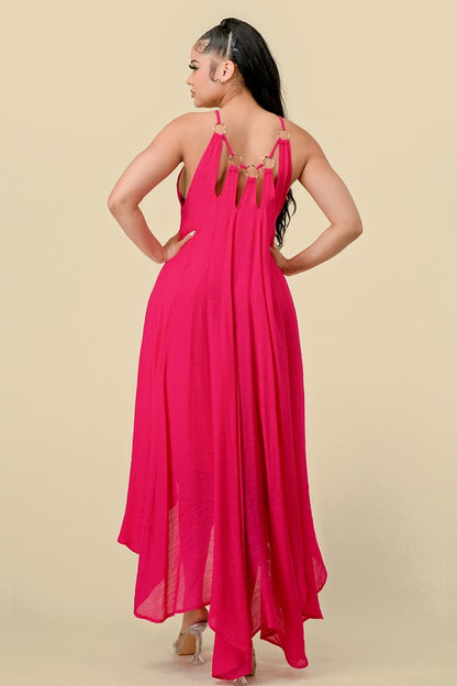 Women Maxi Dress Cutout with Gold Rings By The Sang