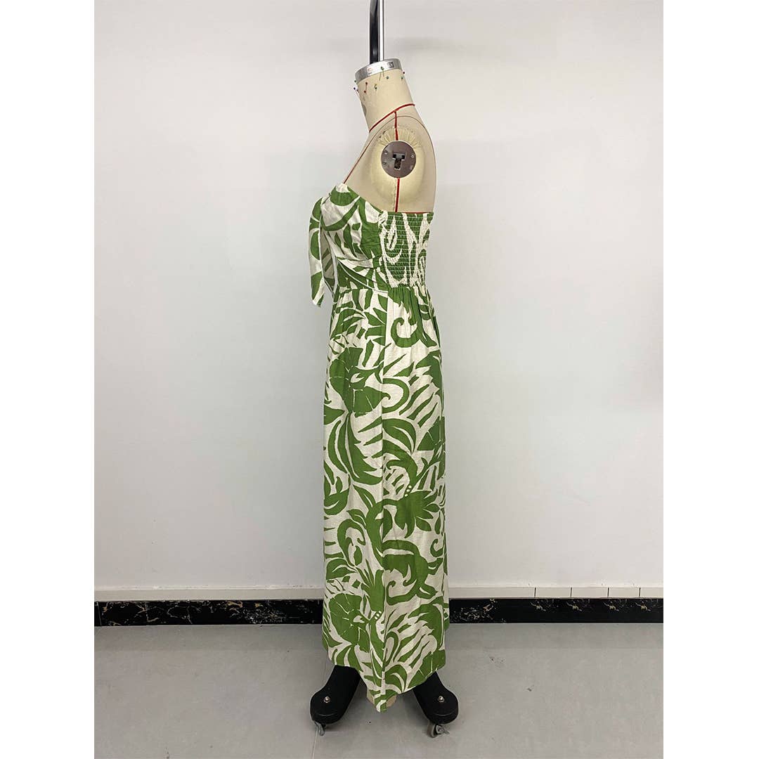 Elegant Strapless Printed Sleeveless Jumpsuit