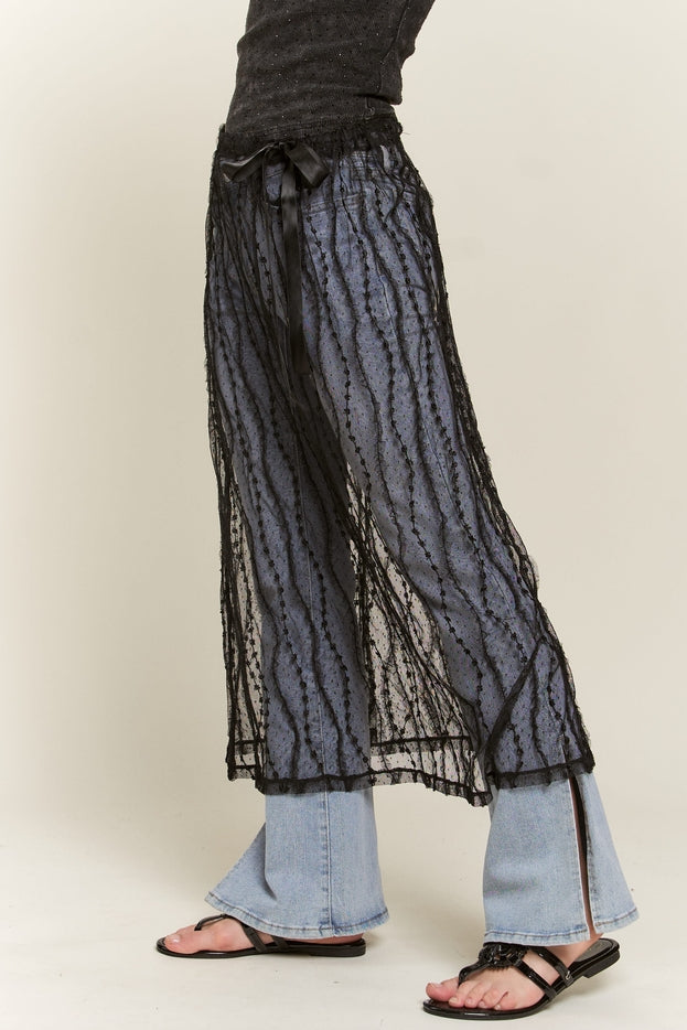 Women Sheer Layered Mesh Skirt