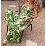 Elegant Strapless Printed Sleeveless Jumpsuit