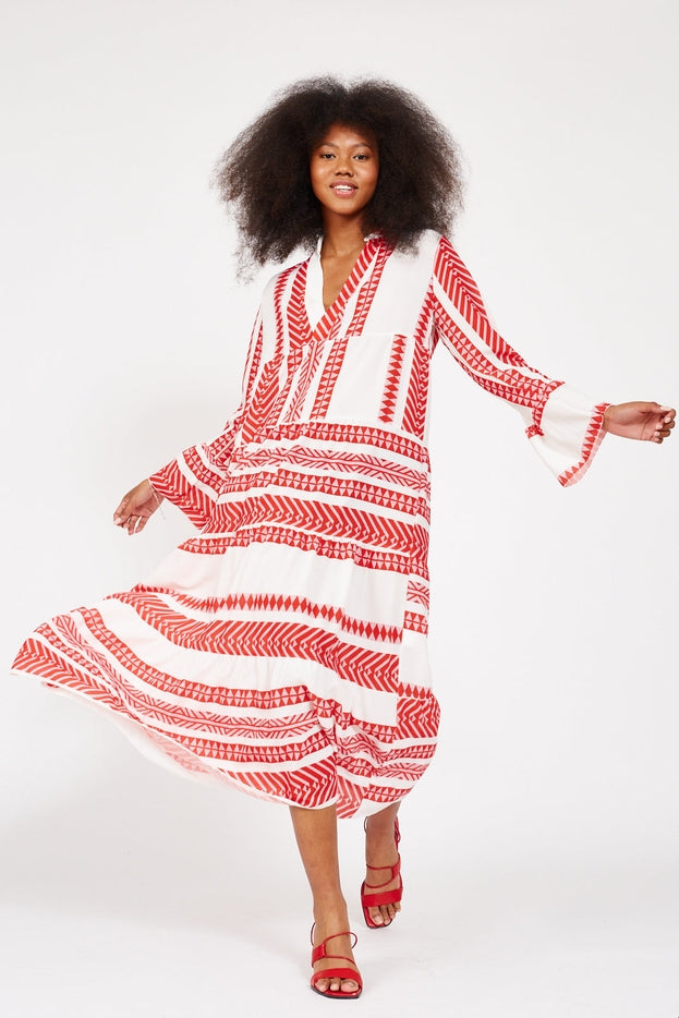 Women Printed Maxi dress  3/4 Sleeves By Silk & Salt