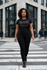 Women Short Sleeve Tee Shirt Rhinestones "Black Girl Magic"