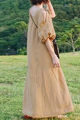 Khaki Loose Fit Maxi Dress