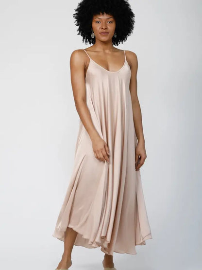 Women Flowy Oversized Dress Midi By Silk & Salt