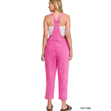 Women Washed Knot Strap Relaxed Fit Overalls