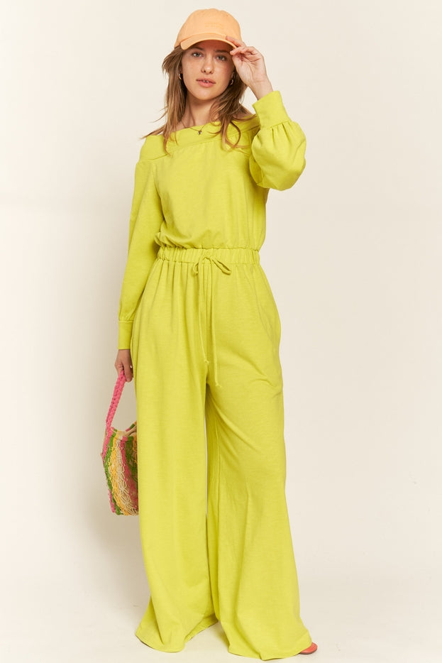 Women Jumpsuit Off Shoulder French Terry By Jade by Jane