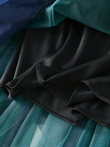 Green Blue Contrast TuTu A-Line Gauze Skirts: BLUE GREEN
