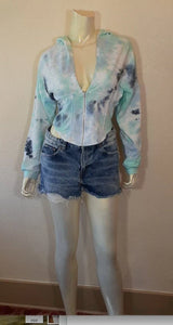 Women/Junior Zip Up Hoodie Tie Dye