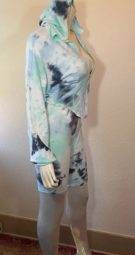 Women/Junior Zip Up Hoodie Tie Dye