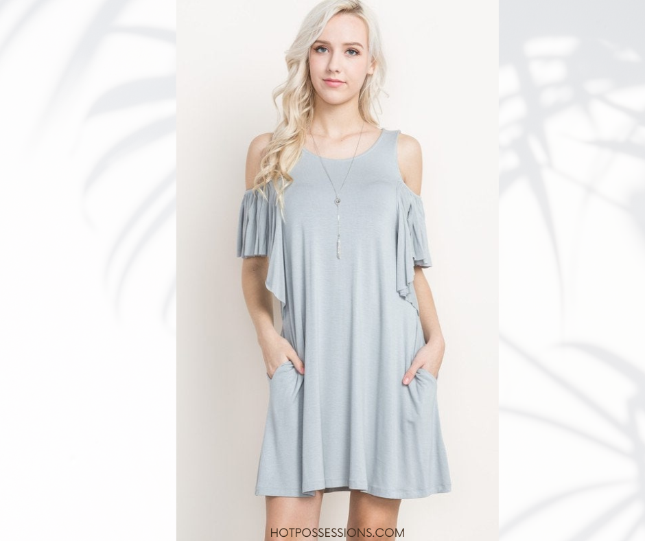 Women Bamboo Fabric Cold Shoulder Tunic