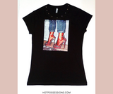 Women Short Sleeve Tee Shirt - Graphic By Bling Bling U Sparkle Girl