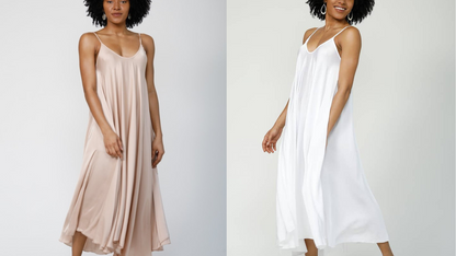 Women Flowy Oversized Dress Midi By Silk & Salt