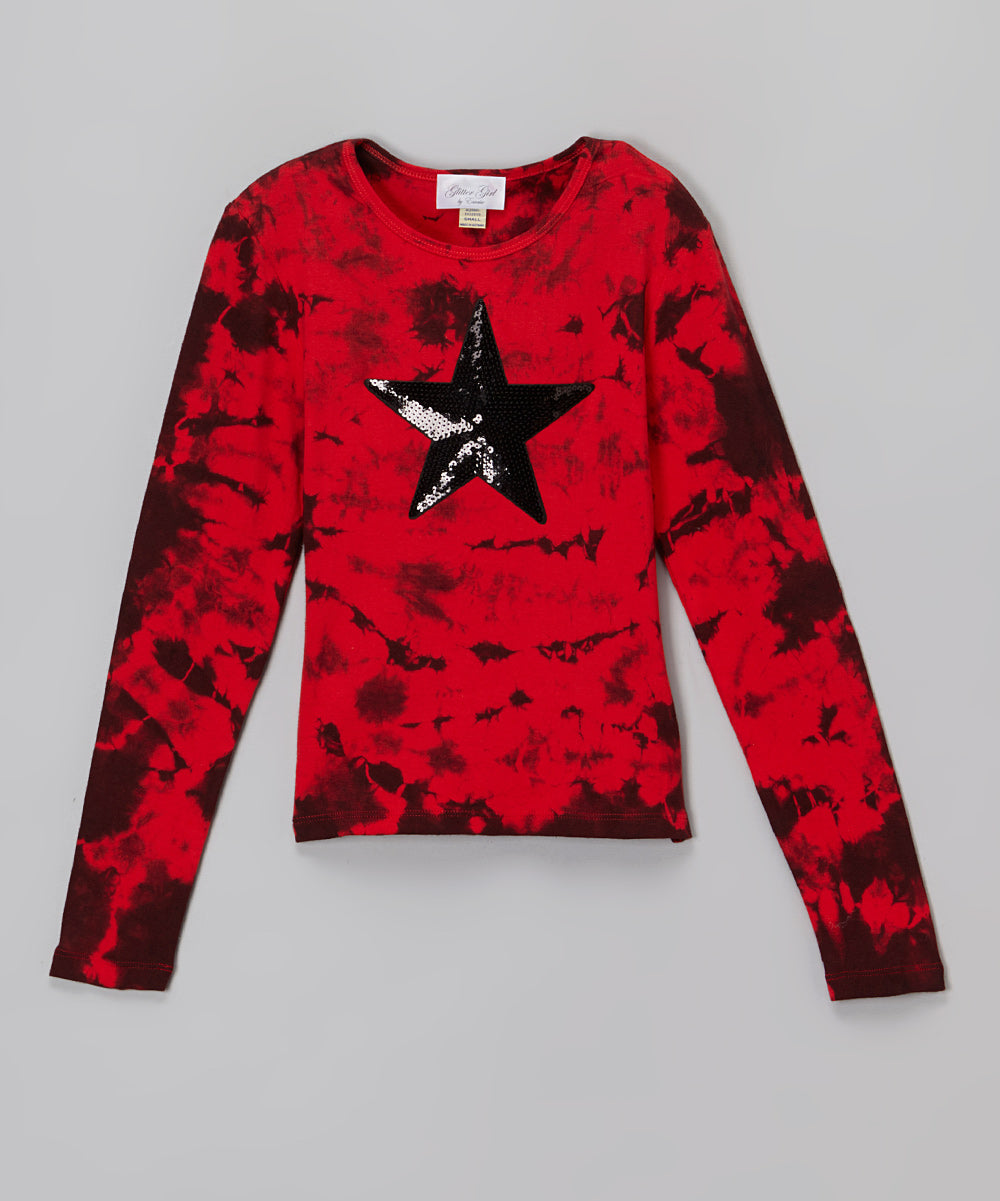 Girls Long Sleeve Top - Sequin Star