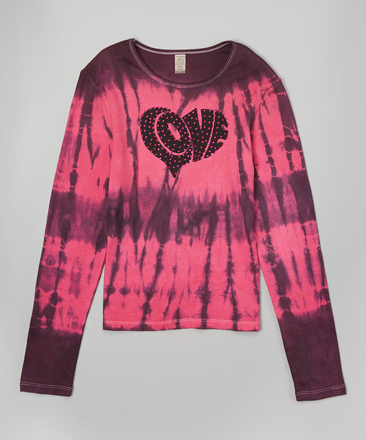 Junior & Girls Long Sleeve T Shirt - Love/Heart