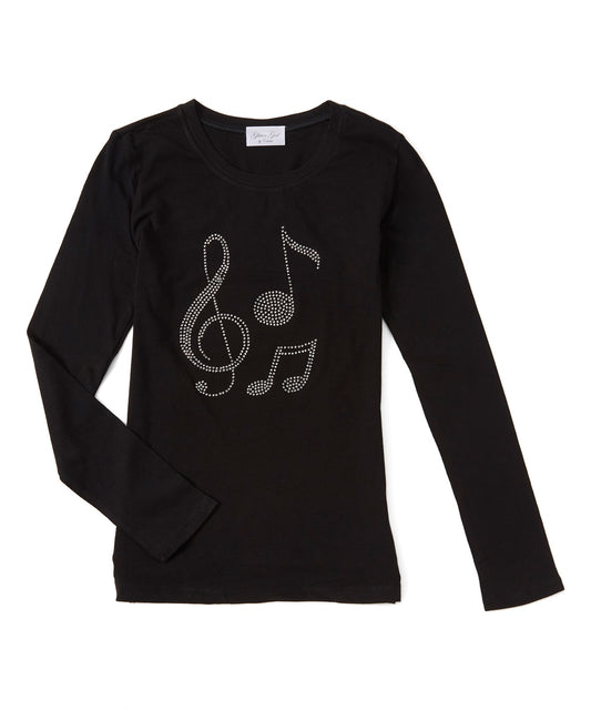 Junior & Girls Long Sleeve T Shirt - Music Note