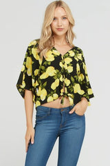 Junior Lemon Top button front